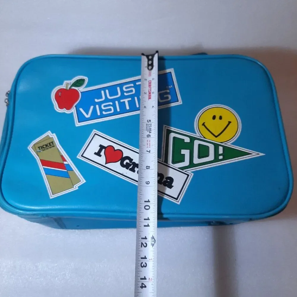 Vintage I heart love Grama kids Soft Suitcase Just Visiting Blue luggage Grandma